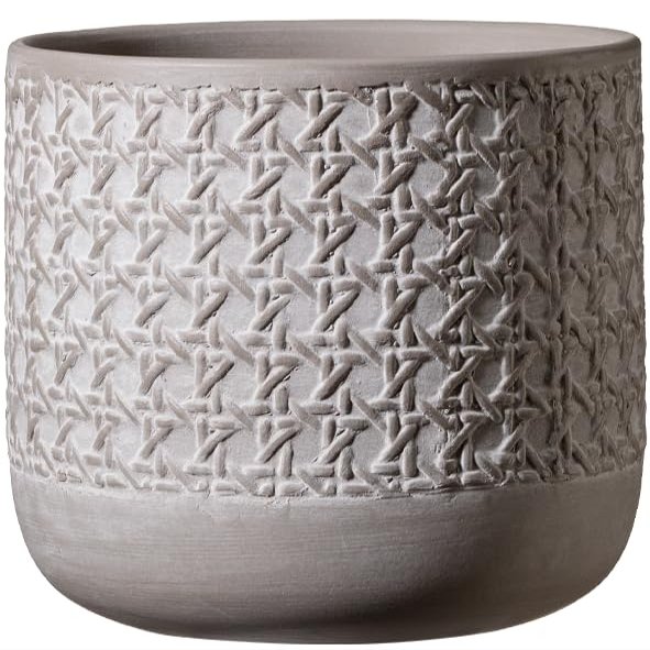 Soendgen Vienna Ceramic Planter, Silk Gray, 21 cm Diameter, 19 cm High, 8.22 L