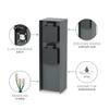 LongLife LED IP44 Outdoor Garden Outlet Post, Square, 23 cm, 2 Outlets, Anthracite view 3