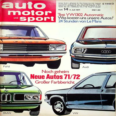 Authentic Historical Magazine from 1971 - Guaranteed 55 Years Old - Personalized 55th Birthday Gift for Men - Original 1971 Issue - Gift Idea for Men - auto motor sport 14/1971