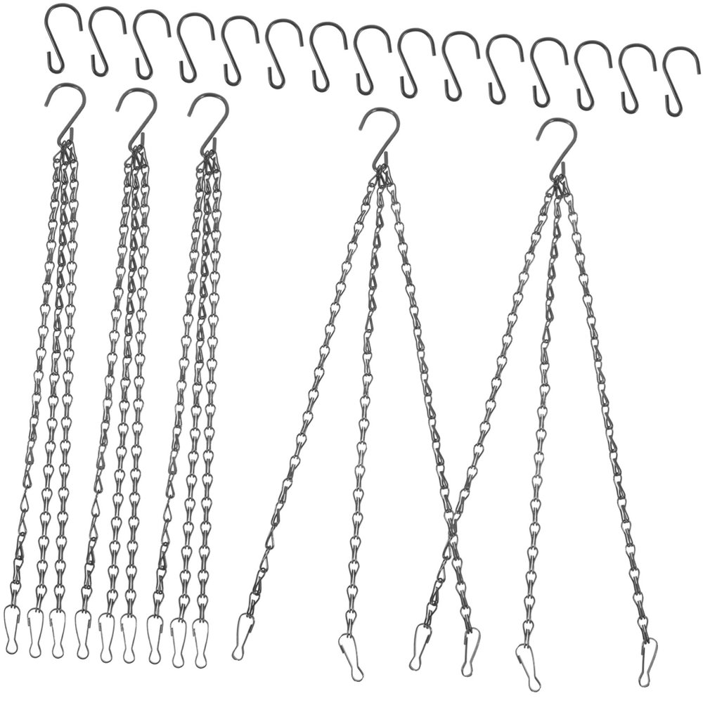 OFFSCH Black Metal Flower Pot Hanging Chain with Hooks for the Garden