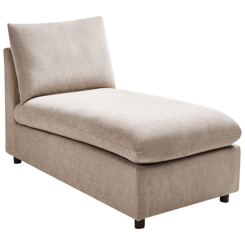 Beliani Vizille Beige Taupe Fabric Chaise Lounge with Cushions