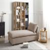 Beliani Vizille Beige Taupe Fabric Chaise Lounge with Cushions view 2
