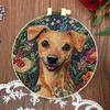 ARVALOLET Cross-Stitch Kit with Dog and Flowers Pattern view 2