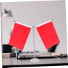 Small Metal Flag Holder for Desk, Sturdy, Silver, Crystal view 4