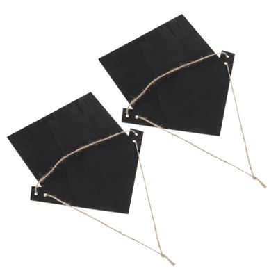 CAXUSD 2-Pack Hanging Wooden Chalkboards, Erasable Message Boards, Expandable, for Crafts, Home Decor, Kitchen and Photo Props