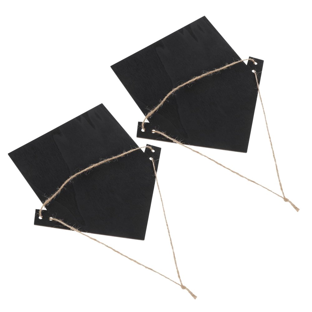 CAXUSD 2-Pack Hanging Wooden Chalkboards, Erasable Message Boards, Expandable, for Crafts, Home Decor, Kitchen and Photo Props