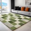 Simple Geometric Grid Rug, 120 x 170 cm, Green view 3