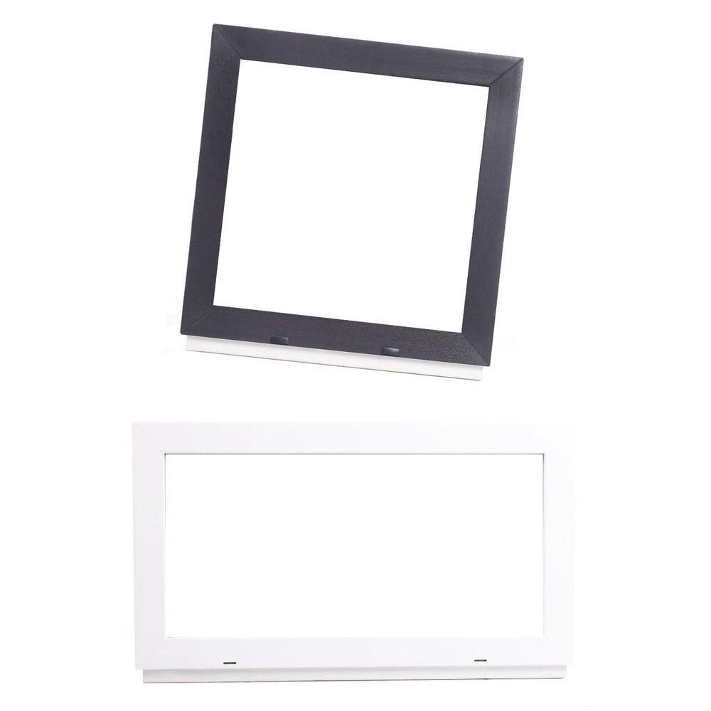 PVC Fixed Window 900 x 550 mm, White/White, Double Glazing, 58 mm Profile