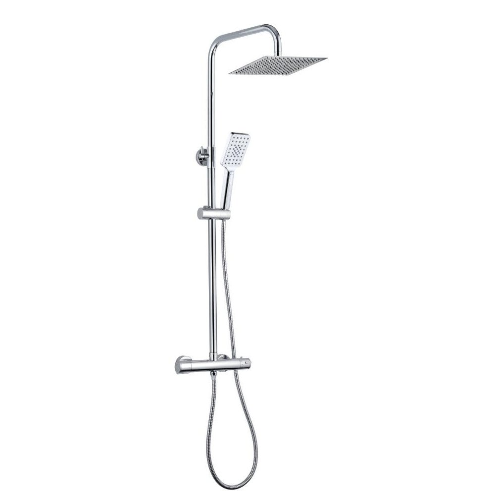 Nite Thermostatic Shower System with Atlas Showerhead, 25 x 25 cm, Chrome