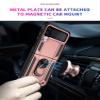Jiajihua Case for Samsung Galaxy Z Flip4 5G SM-F721B/SM-F721B/DS, Hard PC + TPU, Magnetic Ring Kickstand, Pink view 3