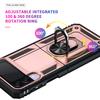 Jiajihua Case for Samsung Galaxy Z Flip4 5G SM-F721B/SM-F721B/DS, Hard PC + TPU, Magnetic Ring Kickstand, Pink view 4