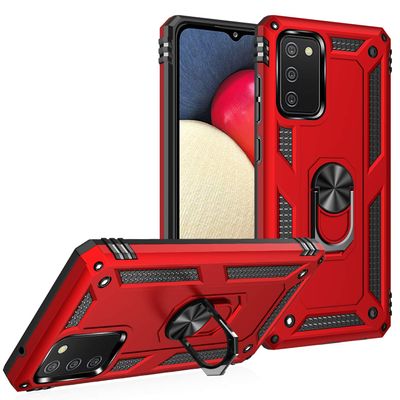 Jiajihua Case for Samsung Galaxy A02s (166 mm) SM-A025G, Hard PC + TPU, Red