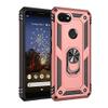 Jiajihua Case Compatible with Google Pixel 3a / Pixel 3 Lite, Hard PC + TPU, 2-in-1 Magnetic Car Mount Ring Kickstand, Pink view 1