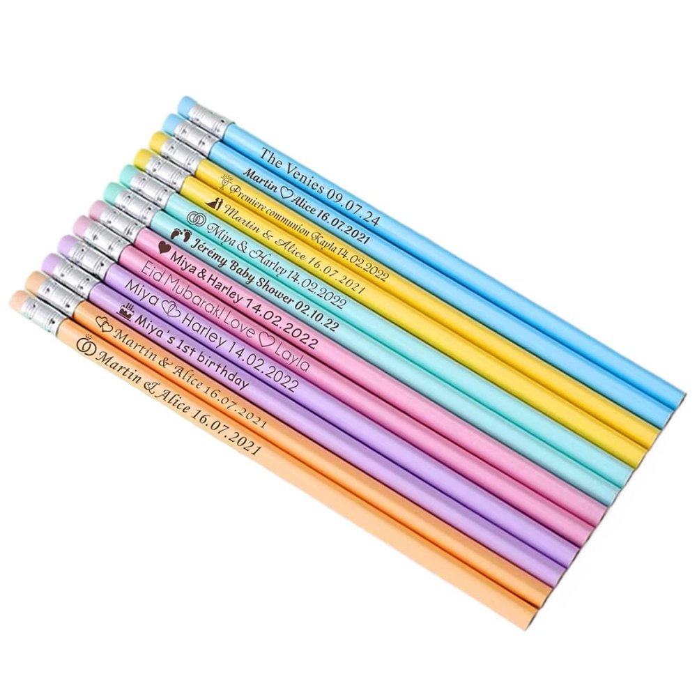 XFZDKJSD Personalized Wooden Pencils with Names, Engraved, Customizable, 100 Count, 19 cm