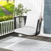 GYMAX PE Rattan Hanging Chair with Cushions and 2 Hanging Ropes, 180 kg Capacity, White view 2