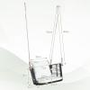GYMAX PE Rattan Hanging Chair with Cushions and 2 Hanging Ropes, 180 kg Capacity, White view 4