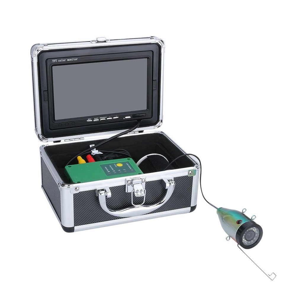HEALBYBLE 7-Inch IPS Fish Finder Underwater Fishing Camera, 15 White LEDs + 15 IR LEDs, 1080P, 15M/30M