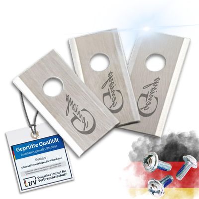 Genisys Stainless Steel Blades Compatible with Parkside Smart Robotic Mowers PMRA/PMRDA – LongLife, 1-Hole, Shatter-Resistant, DIN EN 50636 Tested, with Screws, 18-Pack