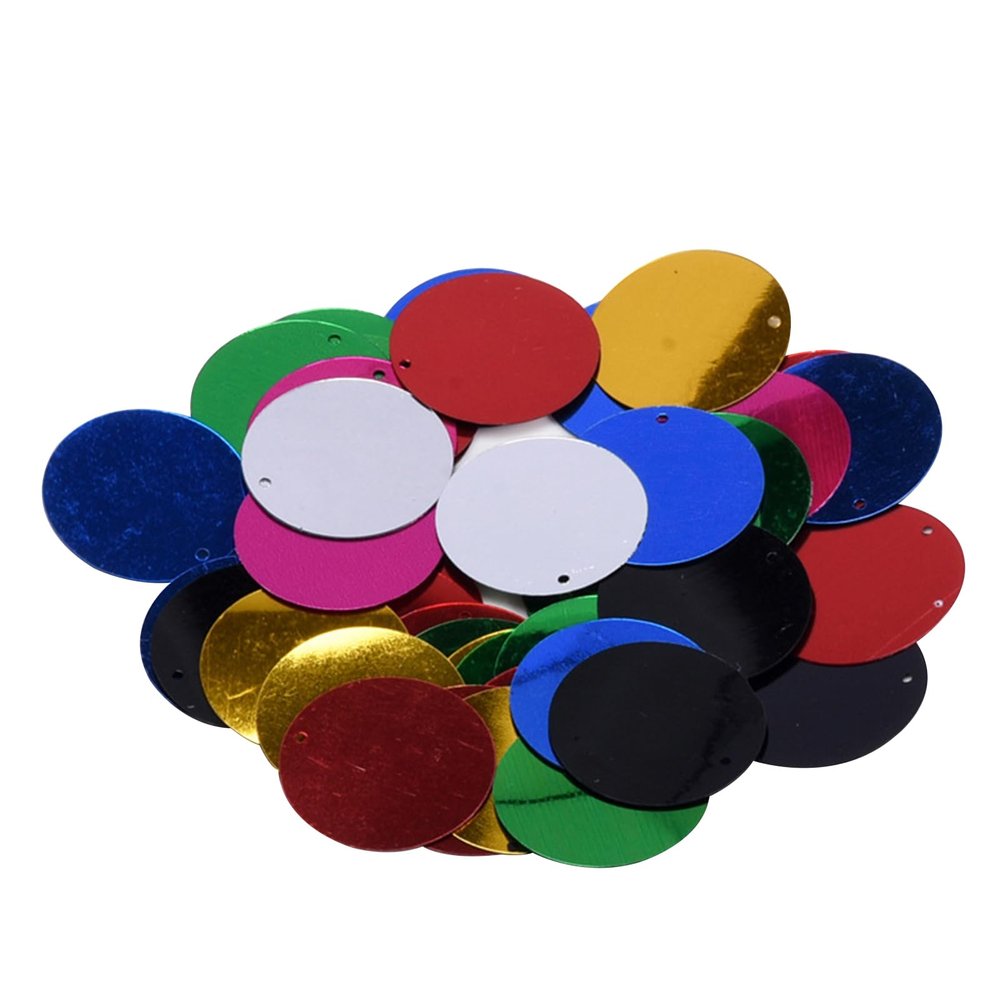 Shiny Round Confetti, 30 mm, Loose PVC Sequins