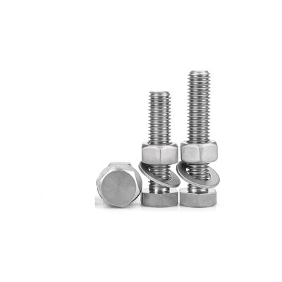 jiuxinyun 3 Sets Pure Titanium Hex-Head Bolts, Nuts and Washers, M4–M10 (3 Sets M5 x 65)