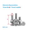 jiuxinyun 3 Sets Pure Titanium Hex-Head Bolts, Nuts and Washers, M4–M10 (3 Sets M5 x 65) view 2