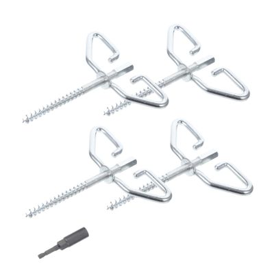Ice Fishing Shelter Anchors, 1 Set, Steel and Rubber