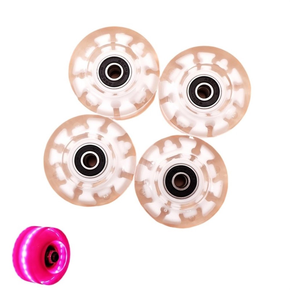 ZMCGNO Light-Up Wheels, 4-Piece Set for Quad Skates and Skateboards, White-1