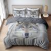 Wolf 3D Bedding Set, 155 x 220 cm, Polyester-Cotton Duvet Cover with 2 Pillowcases view 2