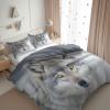 Wolf 3D Bedding Set, 155 x 220 cm, Polyester-Cotton Duvet Cover with 2 Pillowcases view 4