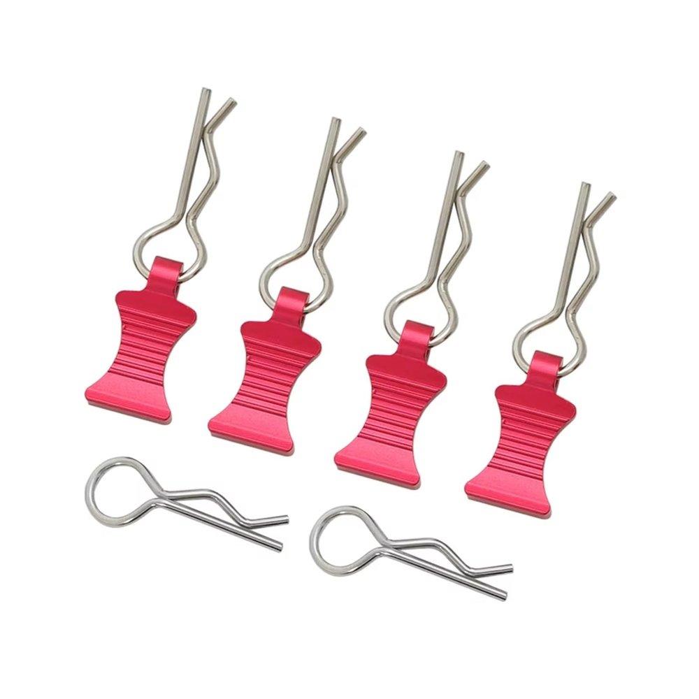 YONMFRDS Pink Stainless Steel R-Type RC Body Clips for Axial Capra, Yeti, SCX10, 1/8, 1/10, 1/12