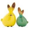 FONDUO Set of 2 Ceramic Easter Bunny Figurines view 1