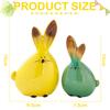FONDUO Set of 2 Ceramic Easter Bunny Figurines view 2