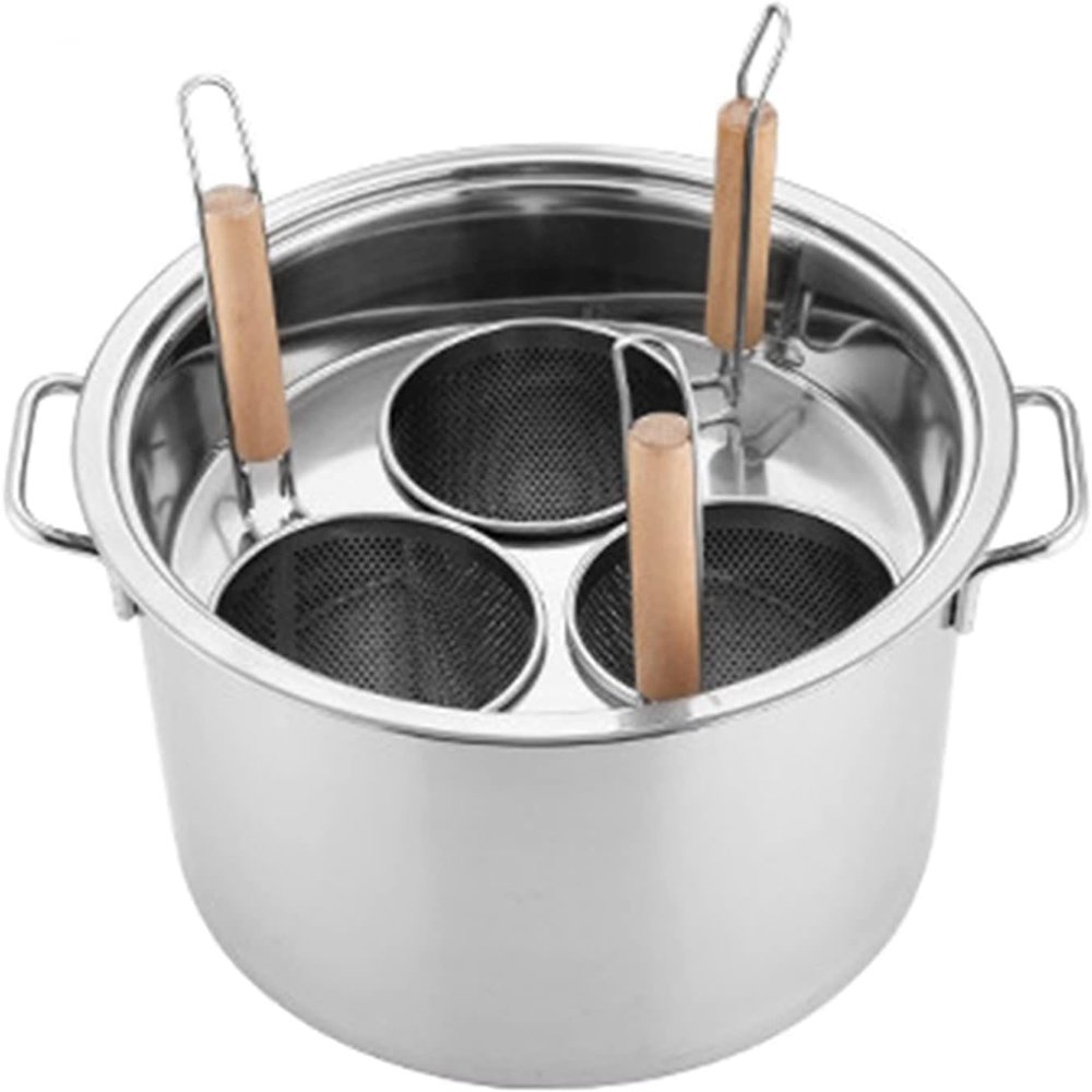 Stainless Steel Pasta Pot with Divider and Strainer, Multifunctional Cooking Set