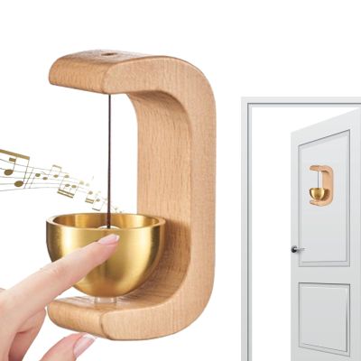 Magnetic Wooden Door Chime Bell, Retro Design, No Drilling Required
