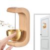 Magnetic Wooden Door Chime Bell, Retro Design, No Drilling Required view 1