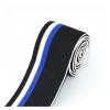 Black-Blue Ribbed Stretch Cuff Band, 1.5 in (38 mm) view 2