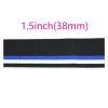 Black-Blue Ribbed Stretch Cuff Band, 1.5 in (38 mm) view 3