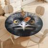 HJKBCV Emu Round Tablecloth with Elastic Edge, Reversible, Waterproof and Stain-Resistant view 4