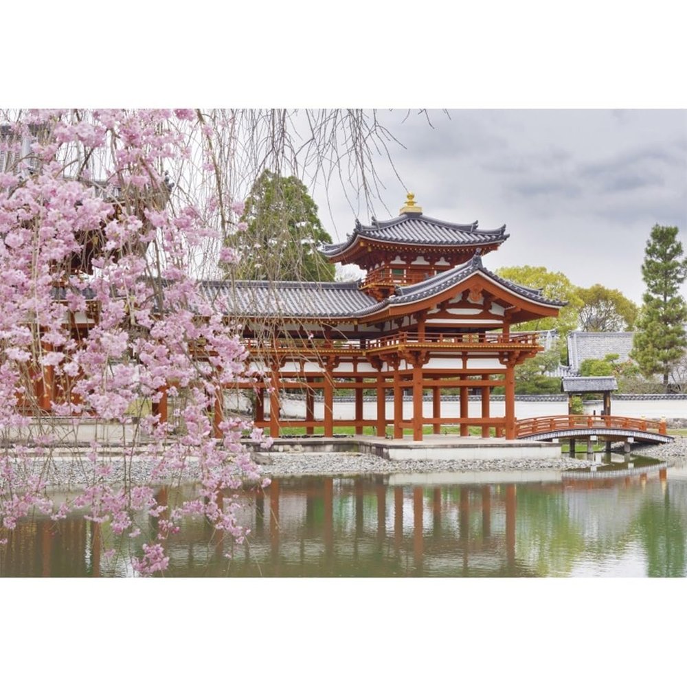 Xiaoterna 2.7 x 1.8 m Japanese Garden Cherry Blossom Pavilion Photography Backdrop