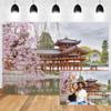 Xiaoterna 2.7 x 1.8 m Japanese Garden Cherry Blossom Pavilion Photography Backdrop view 3