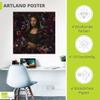 ARTLAND Wall Decor Poster & Art Print, 100 x 100 cm, Flowers, Roses, Painting, Portrait, Mona Lisa, Renaissance U5KK view 3