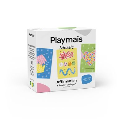 PlayMais Mosaic Affirmation Cards | 2,300 Pieces | Craft Kit | Natural Toy | Includes Sponges and 6 Design Templates | Vegan, Responsible and Safe for Children and the Environment | Ages 3+
