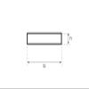 Aluminum Flat Bar 100 x 2 mm EN AW-6060 T66, Cut to 1620 mm view 2