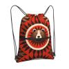HCVXBSA Brown Bear Water-Resistant Drawstring Backpack, Black, One Size view 2