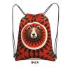 HCVXBSA Brown Bear Water-Resistant Drawstring Backpack, Black, One Size view 3