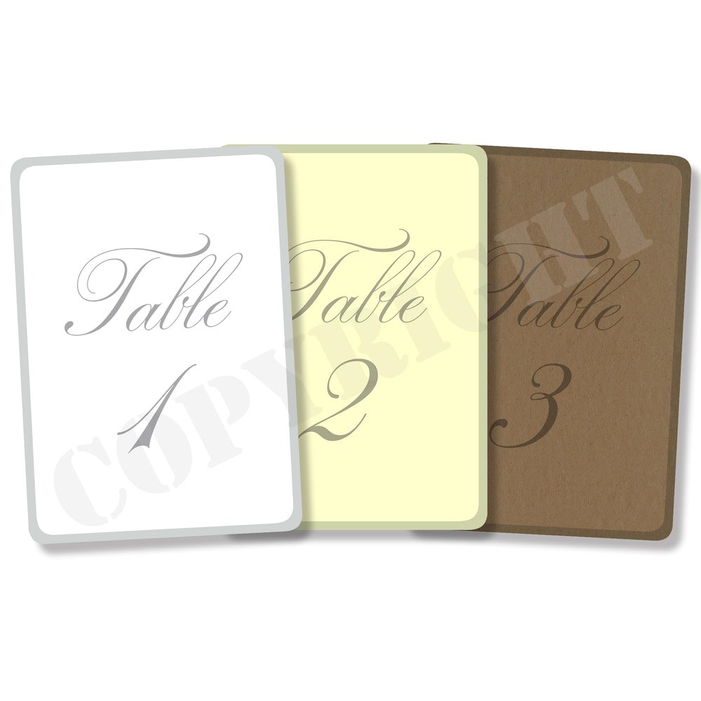Personalized Wedding Table Number Card, A6