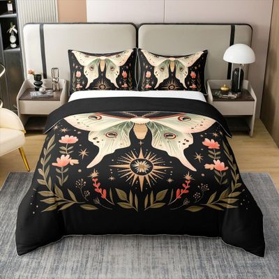 Loussiesd Butterfly 100% Cotton Duvet Cover Set, 200 x 200 cm