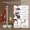 VEVOR Crowd Control Stanchions, 8-Piece Set with 4 Red Velvet Ropes, 5 ft Long, Stainless Steel with Refillable Bases, Silver view 4