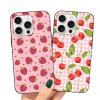 RIUGHJID 2-Pack Case for iPhone 14 Pro Max 6.7", Black TPU Silicone, Cherry Strawberry Aesthetic view 1