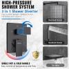12-Inch Matte Black Wall-Mount Rain Shower System with Tub Spout view 2